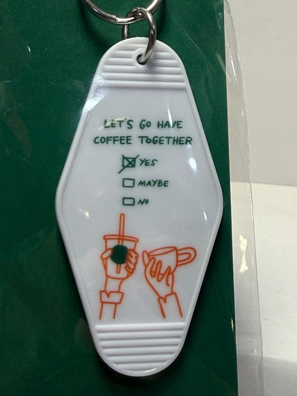 Starbucks Motel Keychain “Let’s Go Have Coffee Together” NWT - Picture 2 of 3